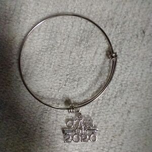 Silvertone class of 2020 wire bracelet